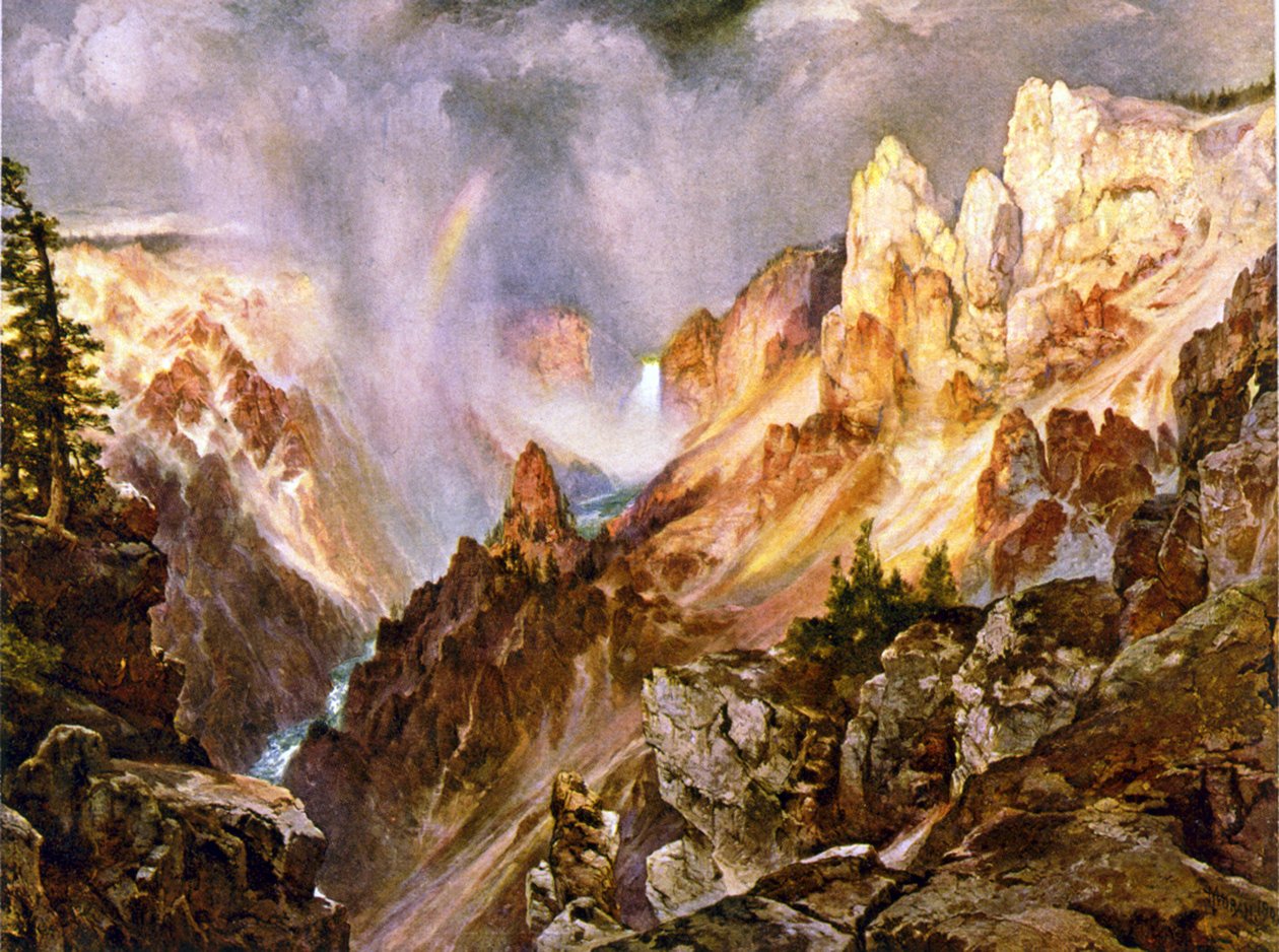 Yellowstonen kanjoni" af Thomas (after) Moran