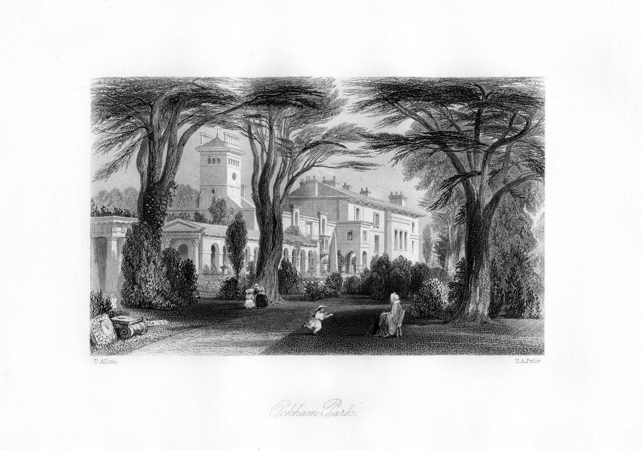 Ockham Park, Surrey, 1800-tallet. af Thomas Abel Prior