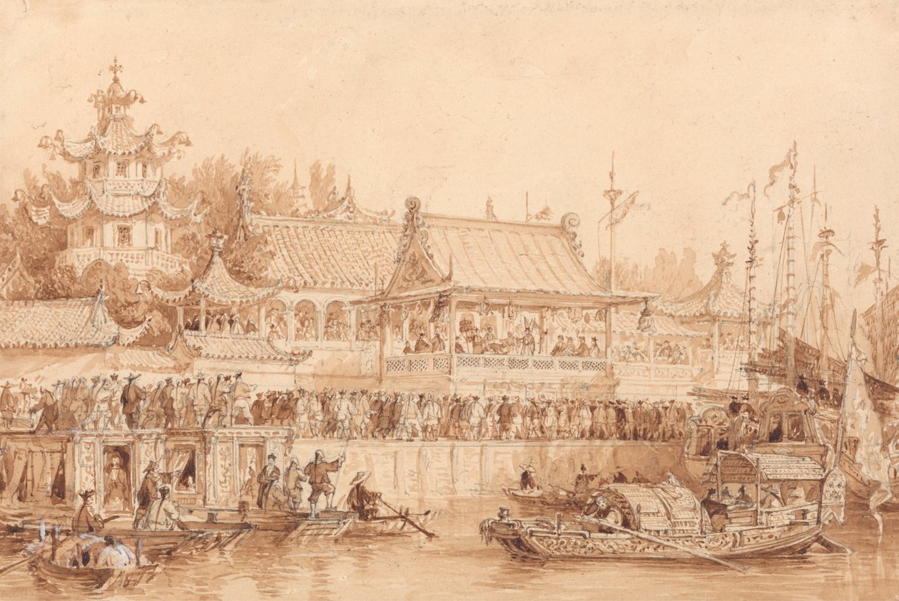Teatret i Tien-Sin af Thomas Allom