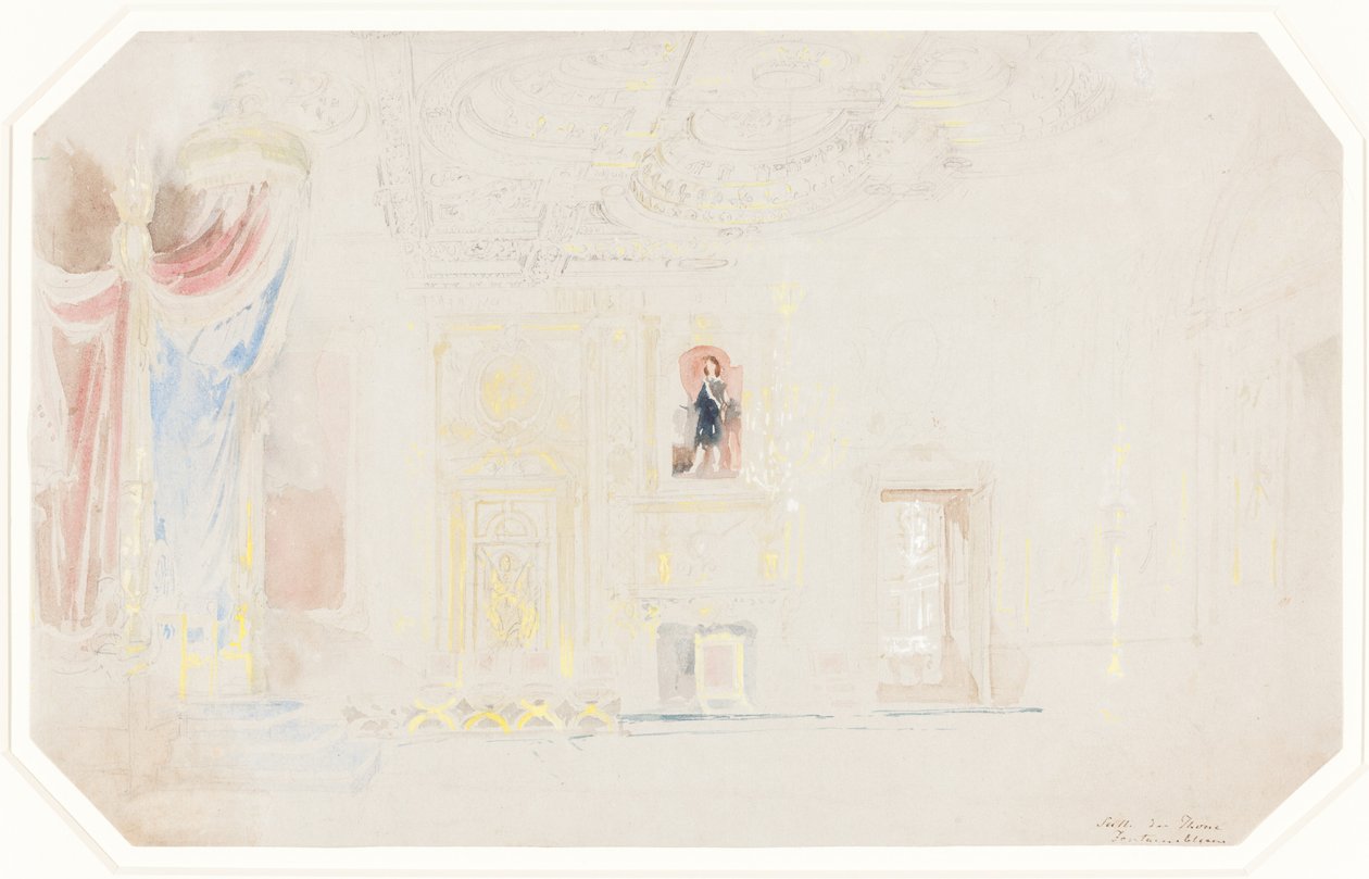 Throne Room i Fontainebleau af Thomas Allom