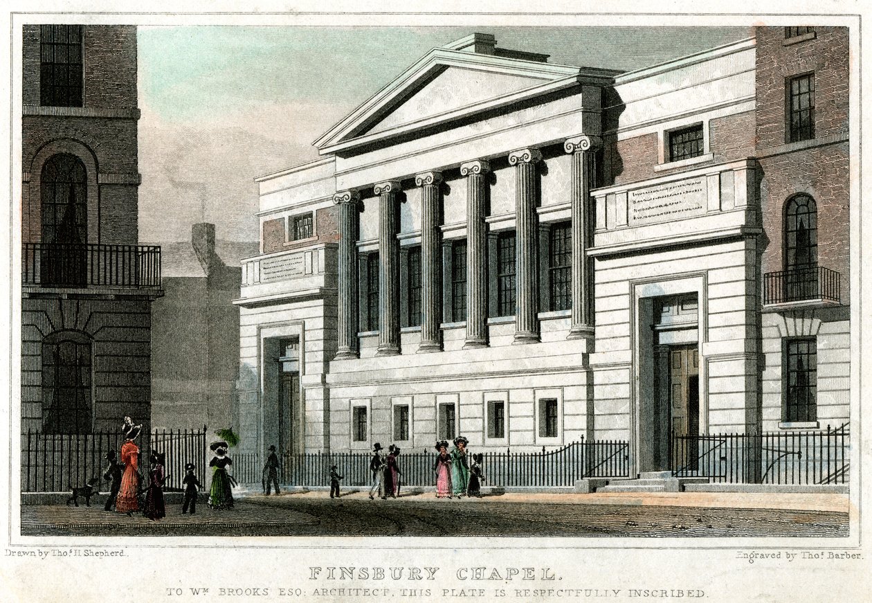 Finsbury Chapel, City of London, 1827. af Thomas Barber