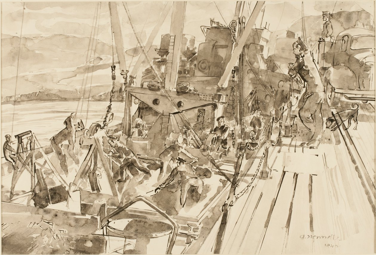 Aflæsning af kul, Hvitanes (blæk på papir) af Thomas Barclay Hennell