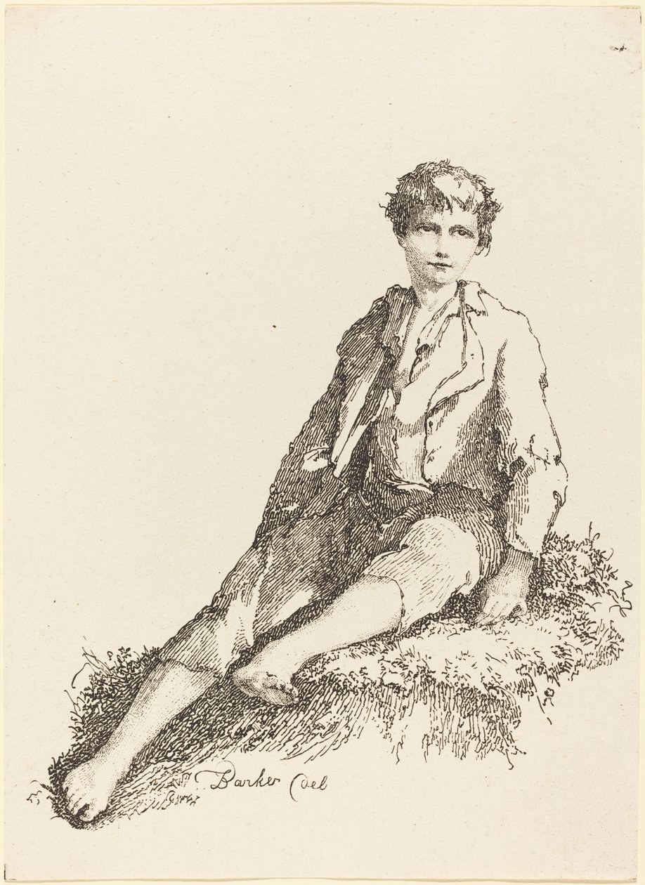 Ung dreng siddende af Thomas Barker
