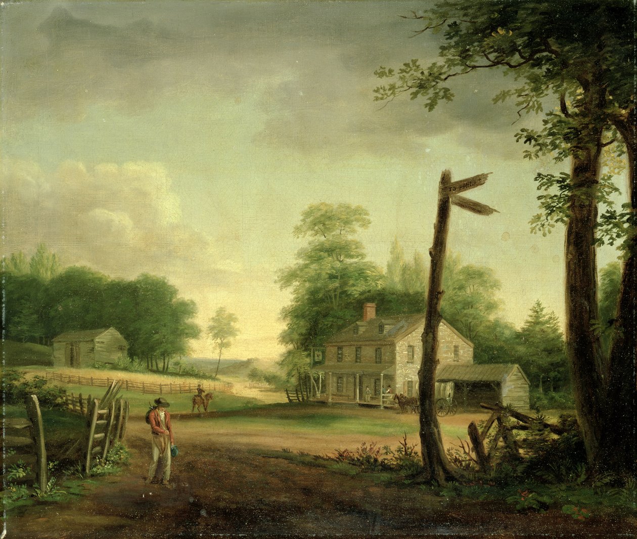Wayside Inn på vej til Philadelphia af Thomas Birch