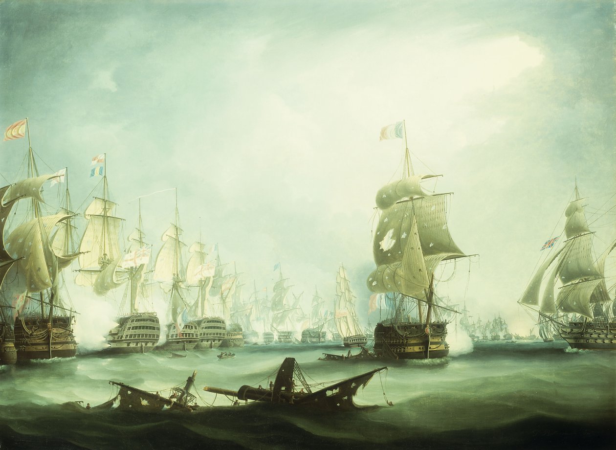 Slaget ved Trafalgar, 1805, af Thomas Buttersworth
