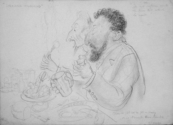 Starving England (blyant på papir) af Thomas Cantrell Dugdale
