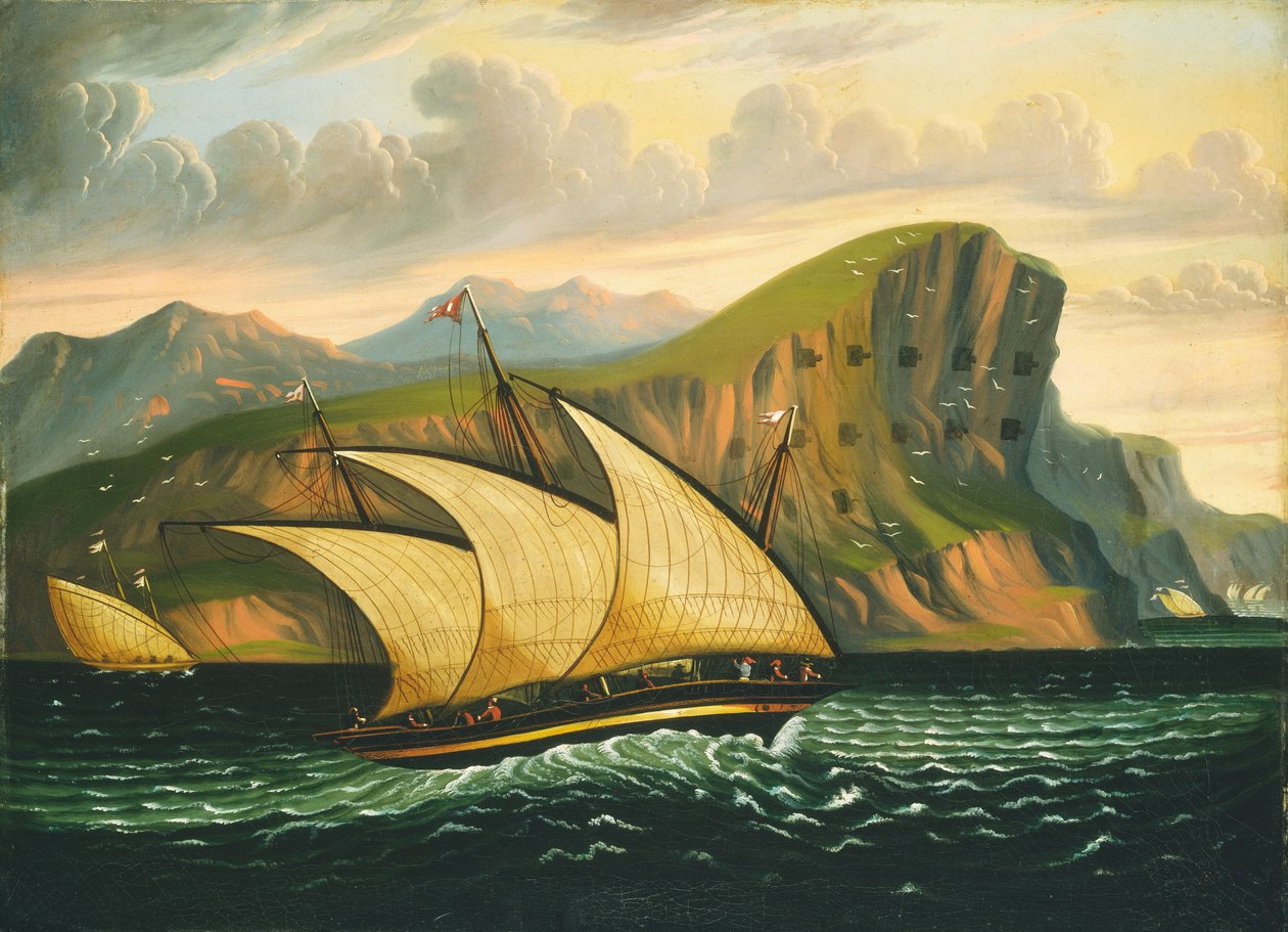 Felucca ud for Gibraltar af Thomas Chambers