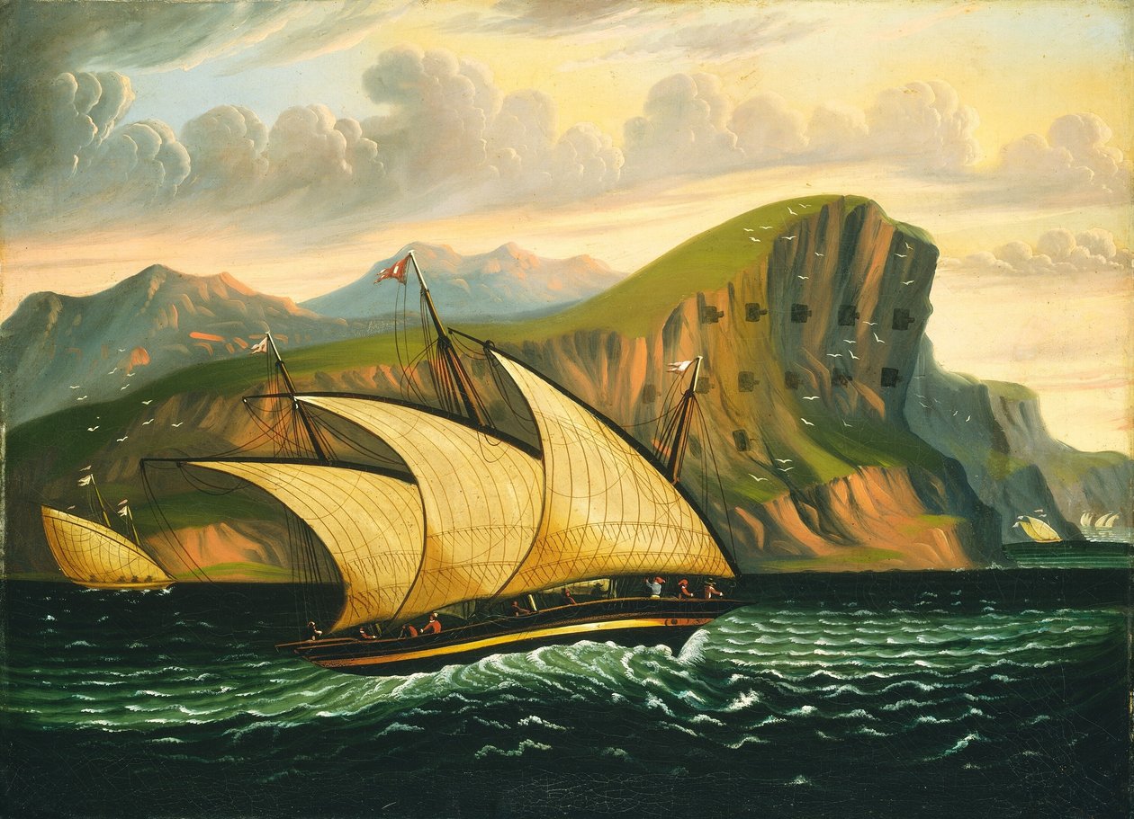 Felucca ud for Gibraltar af Thomas Chambers