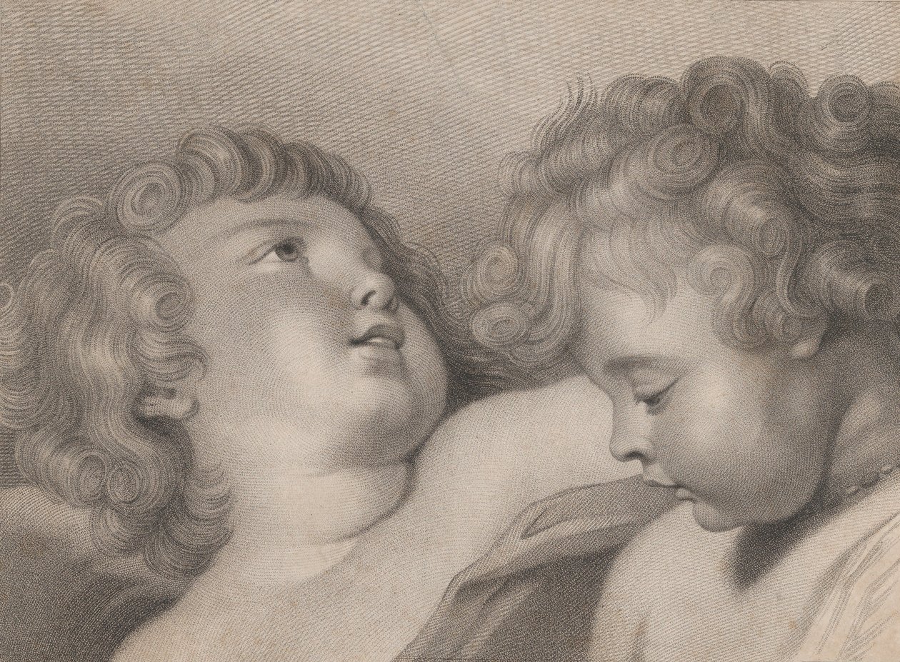 To kerubhoveder, 1800. af Thomas Cheesman