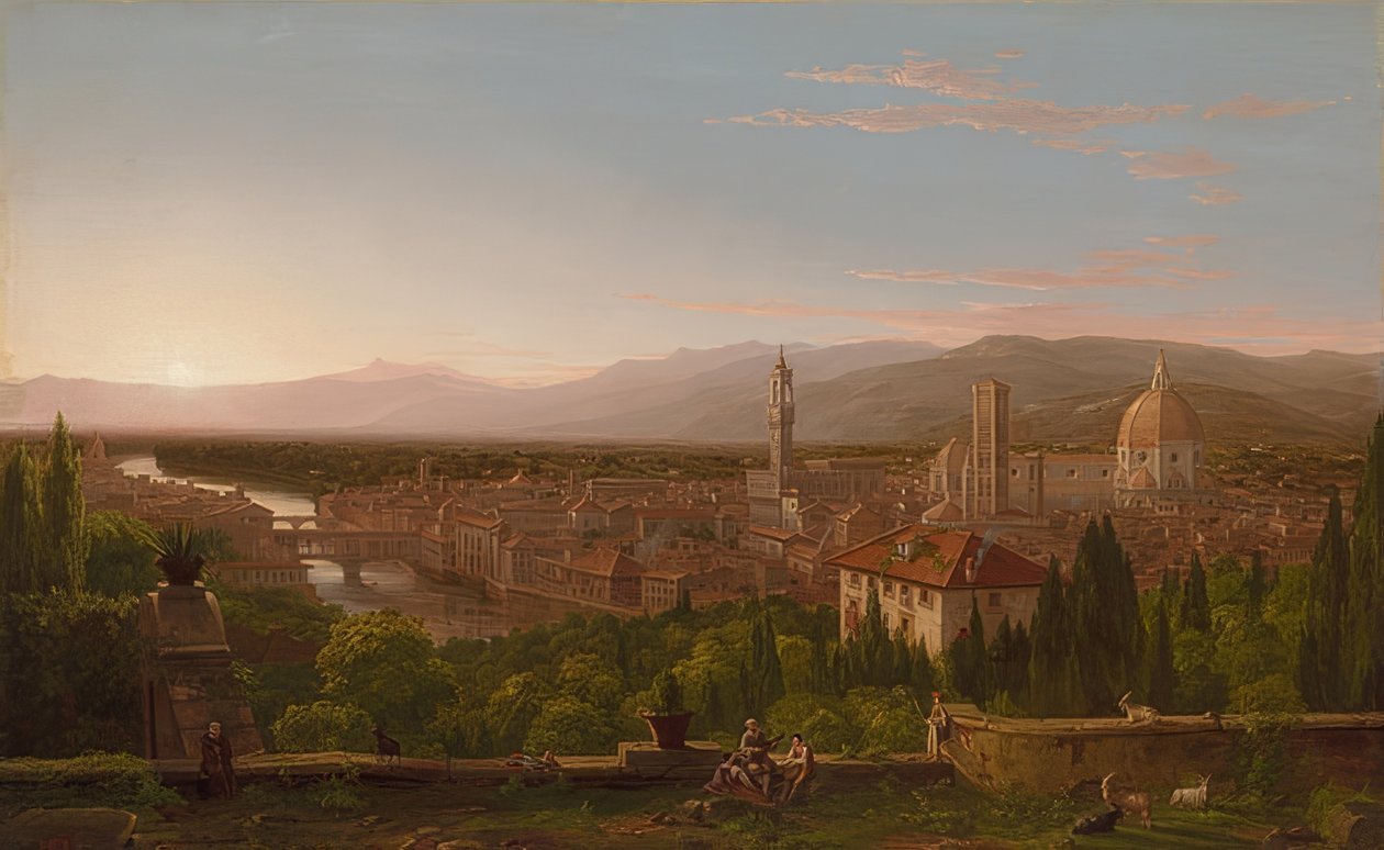 Udsigt over Firenze. 1837 af Thomas Cole
