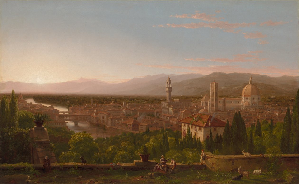 Udsigt over Firenze, 1837. af Thomas Cole
