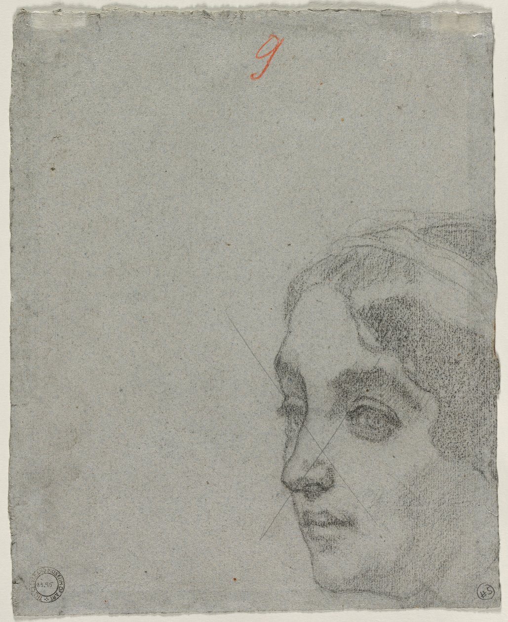Head of a Woman verso, ca. 1857. af Thomas Couture