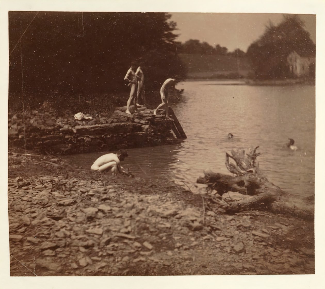 Studie til Svømning, 1883. af Thomas Eakins