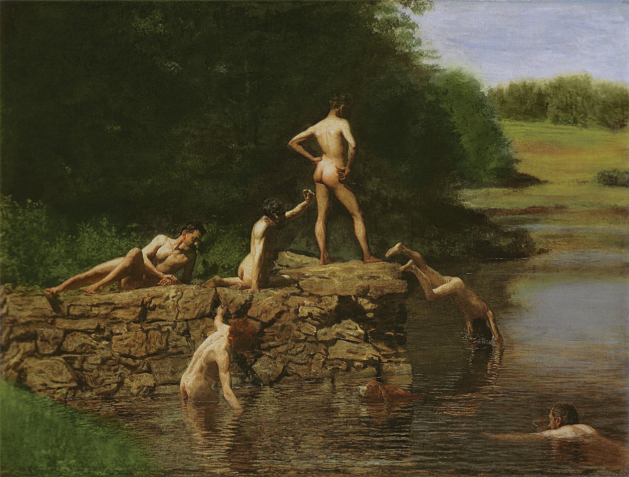 Svømmehul, 1885 af Thomas Eakins
