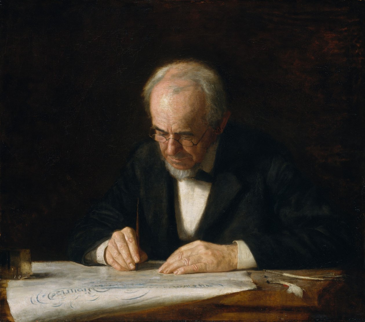Den Skrivende Mester, 1882. af Thomas Eakins