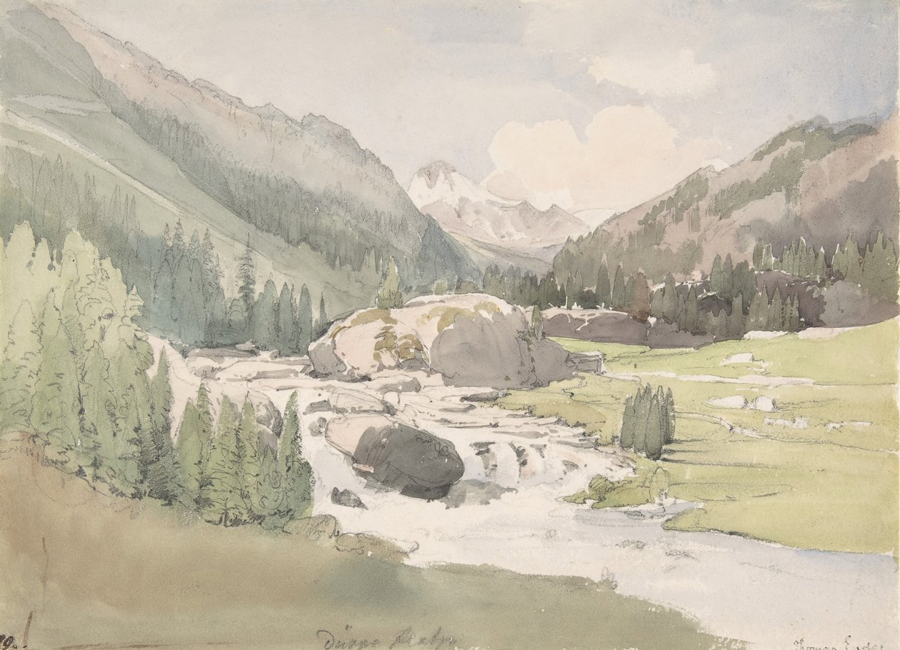 Mountain Valley, begyndelsen af midten af det 19. århundrede. af Thomas Ender