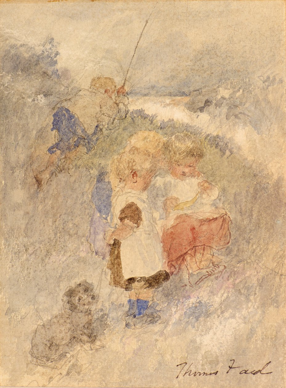 Børn Fiskeri af Thomas Faed