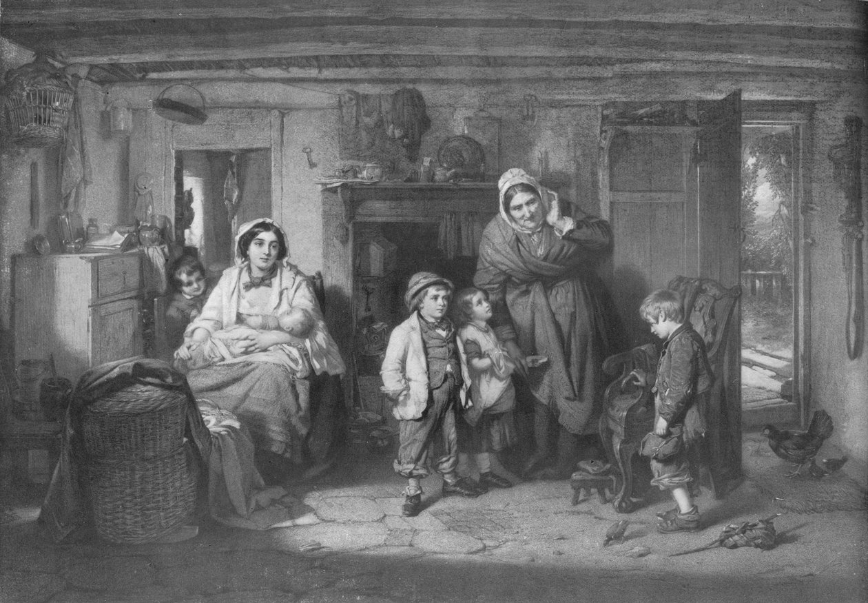 The Mitherless Bairn, c1893, 1911 af Thomas Faed