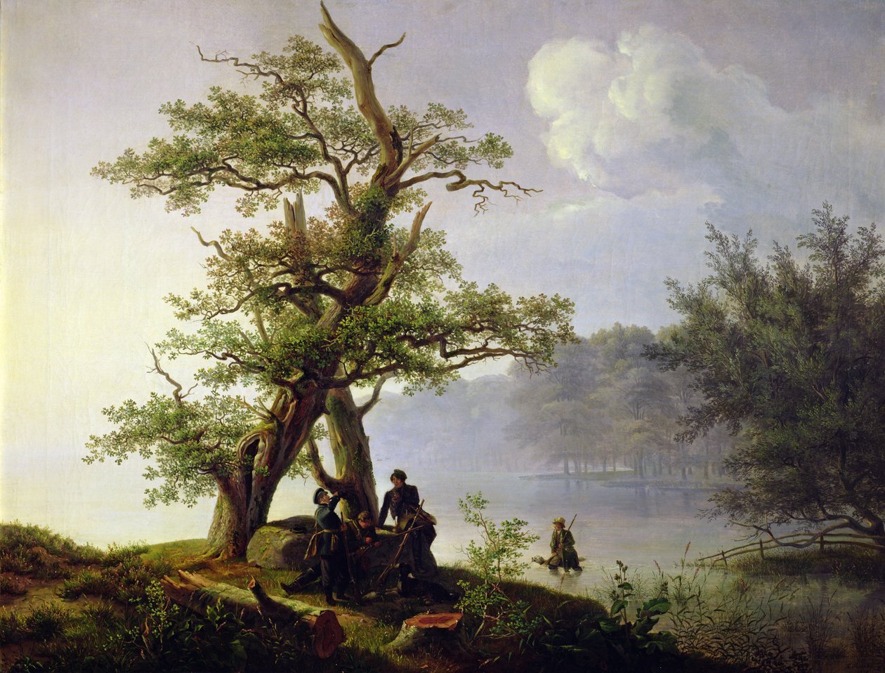 Jagt på vandfugle, 1828 af Thomas Fearnley