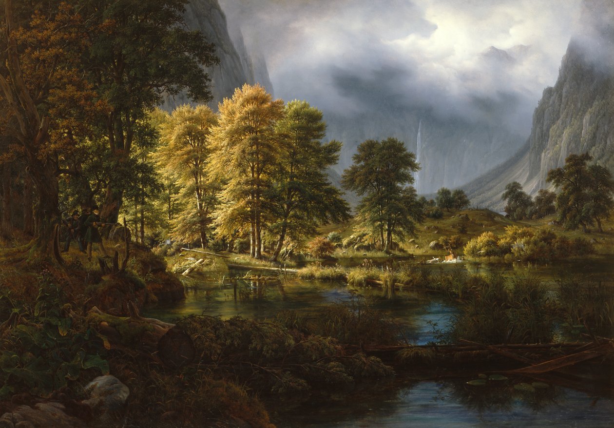 Jagten nær Königssee af Thomas Fearnley