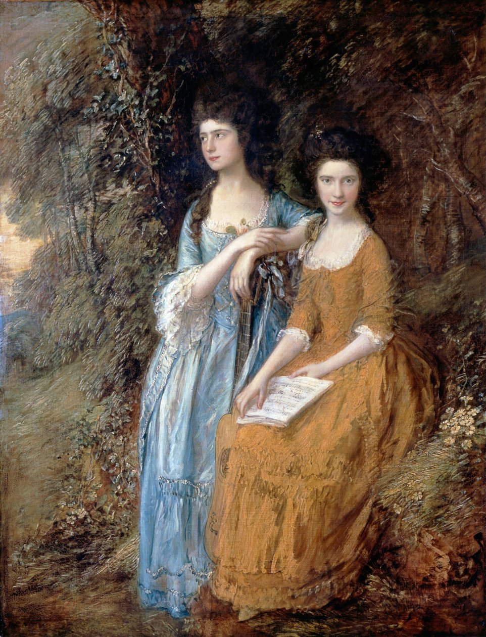 Elizabeth og Mary Linley af Thomas Gainsborough