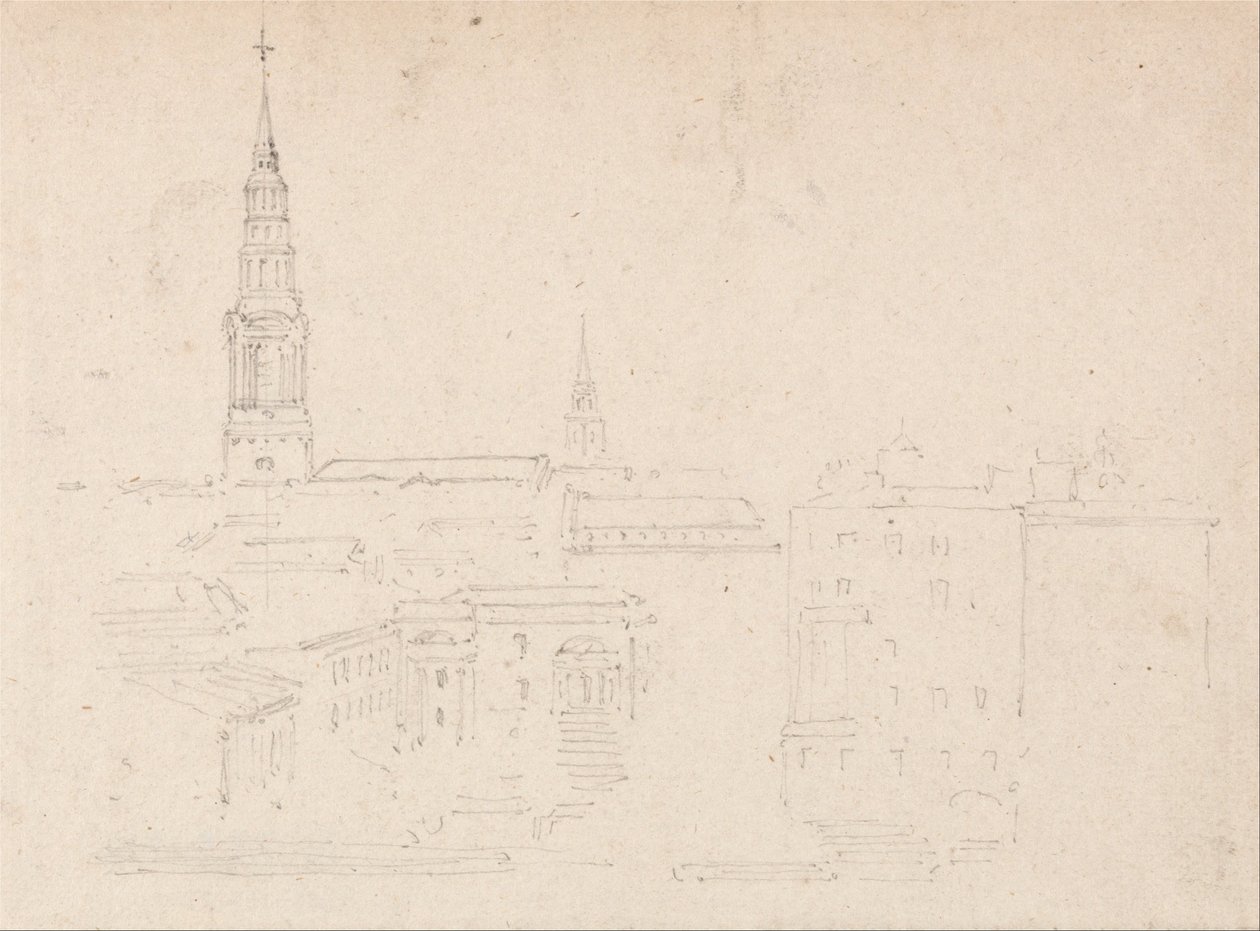 St. Brides, Fleet Street, London af Thomas Girtin
