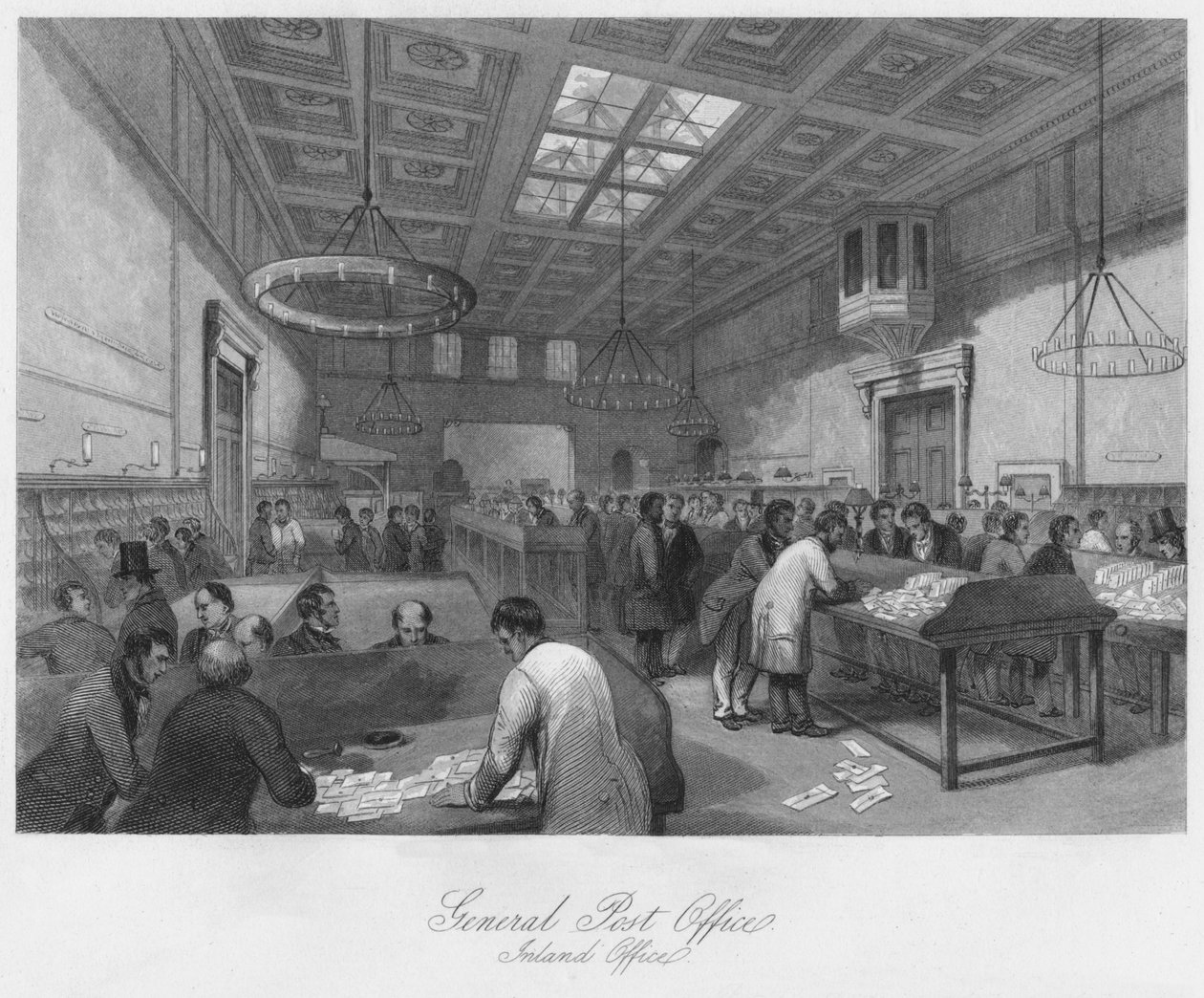 General Post Office. Indlandskontor, c1841 af Thomas H. Ellis