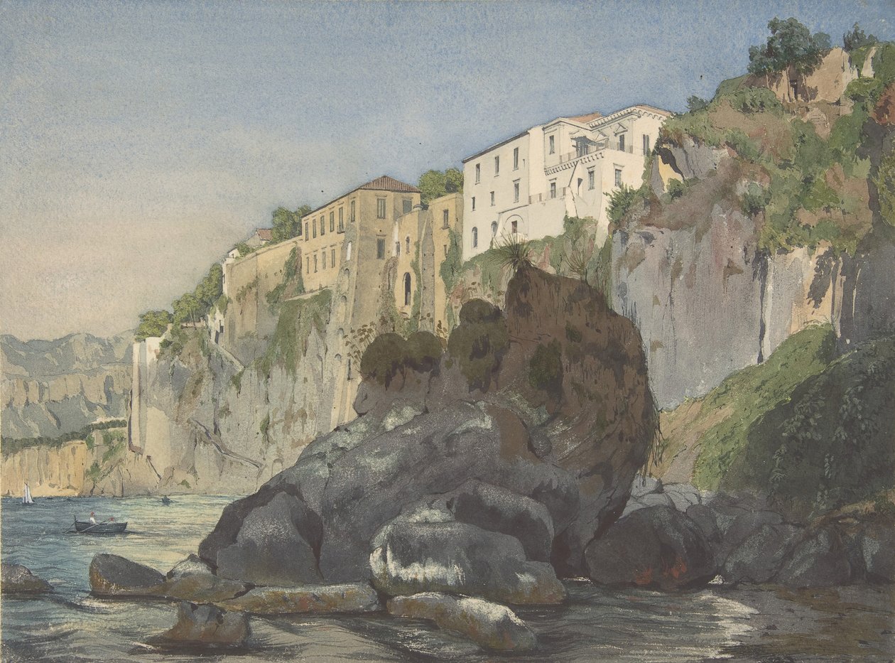 Huse i Sorrento, midten af det 19. århundrede. af Thomas Hartley Cromek