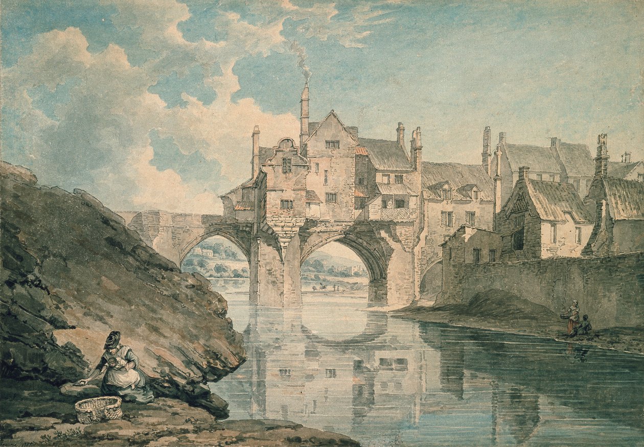 Elvet Bridge, Durham, 1781 af Thomas Hearne