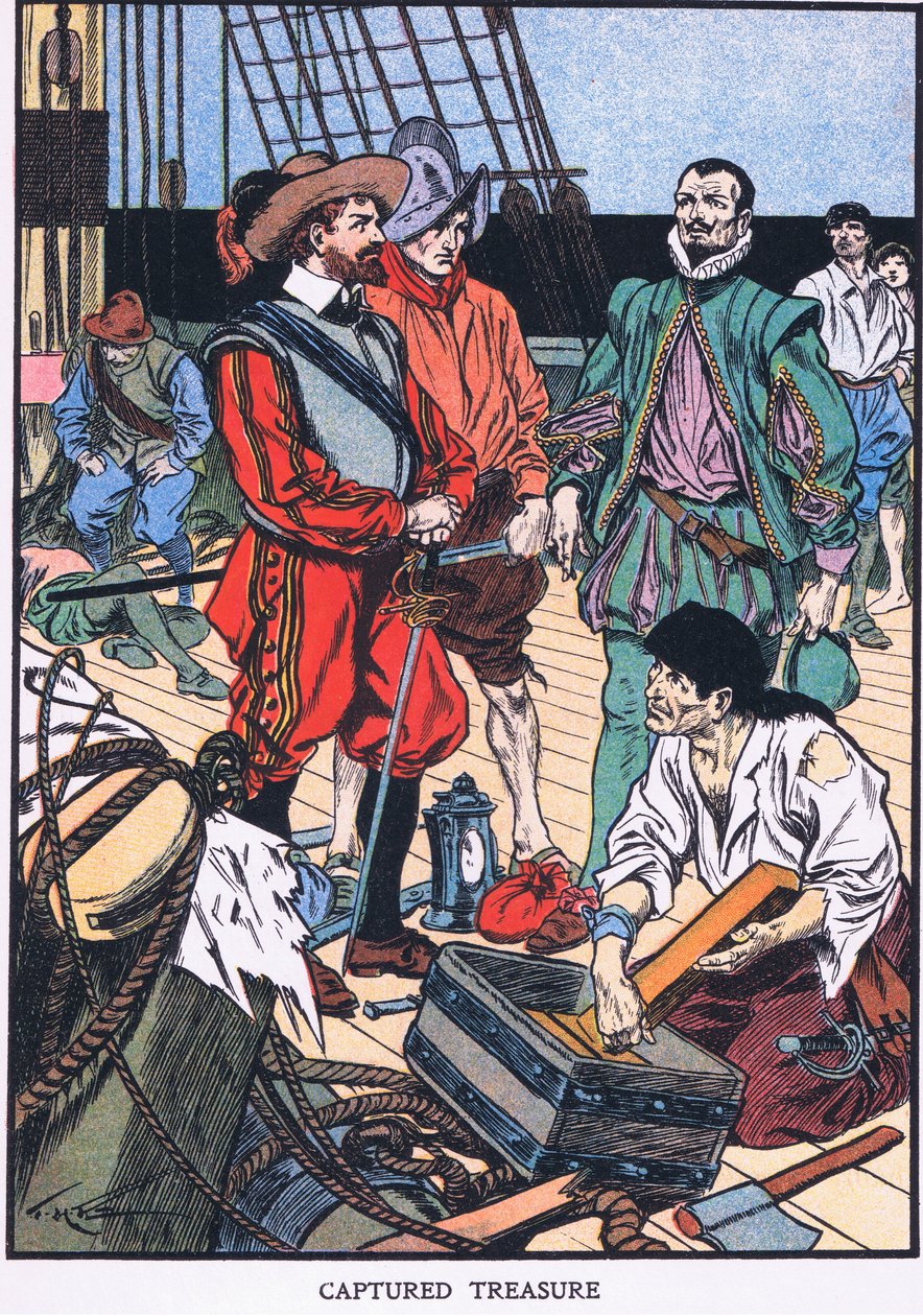 Fanget skat (farvelitografi) af Thomas Heath Robinson