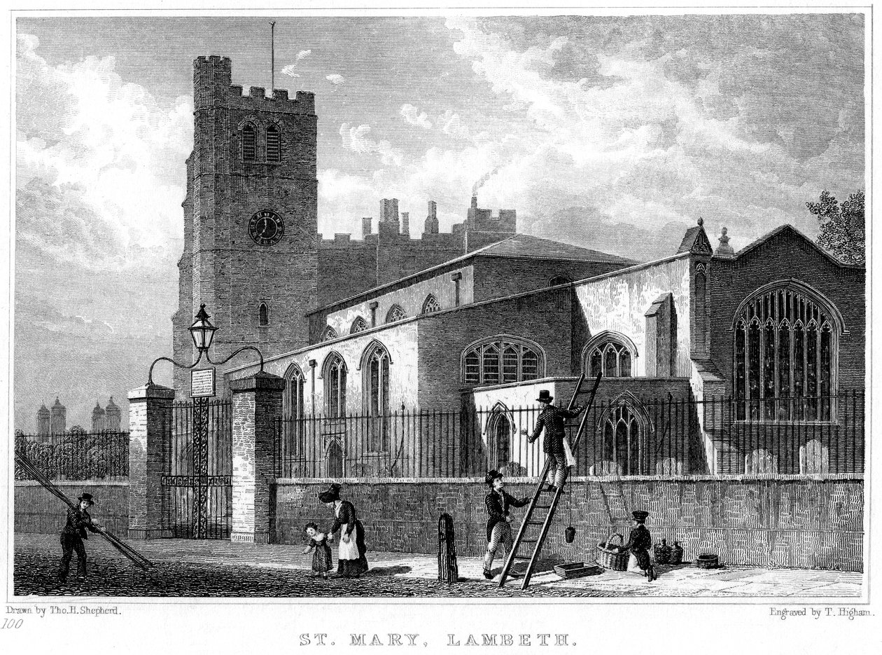 Church of St Mary, Lambeth, London, 1831. af Thomas Higham