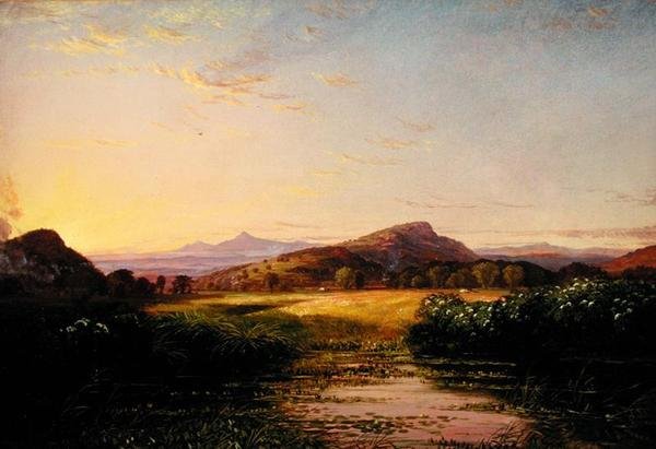 Landskabsskitse, ca. 1860-70 (olie på lærred) af Thomas Hiram Hotchkiss
