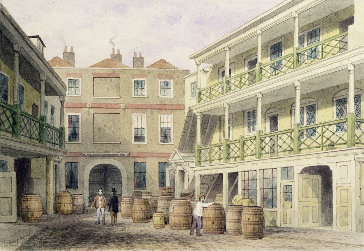 The Bell Inn, Aldersgate Street, 1851 af Thomas Hosmer Shepherd