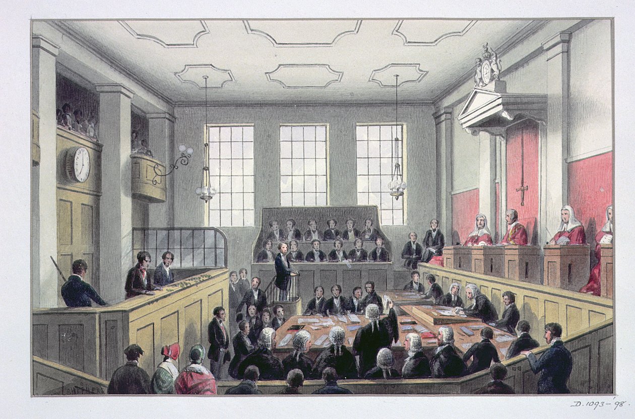 The Old Bailey, London (interiør) af Thomas Hosmer Shepherd