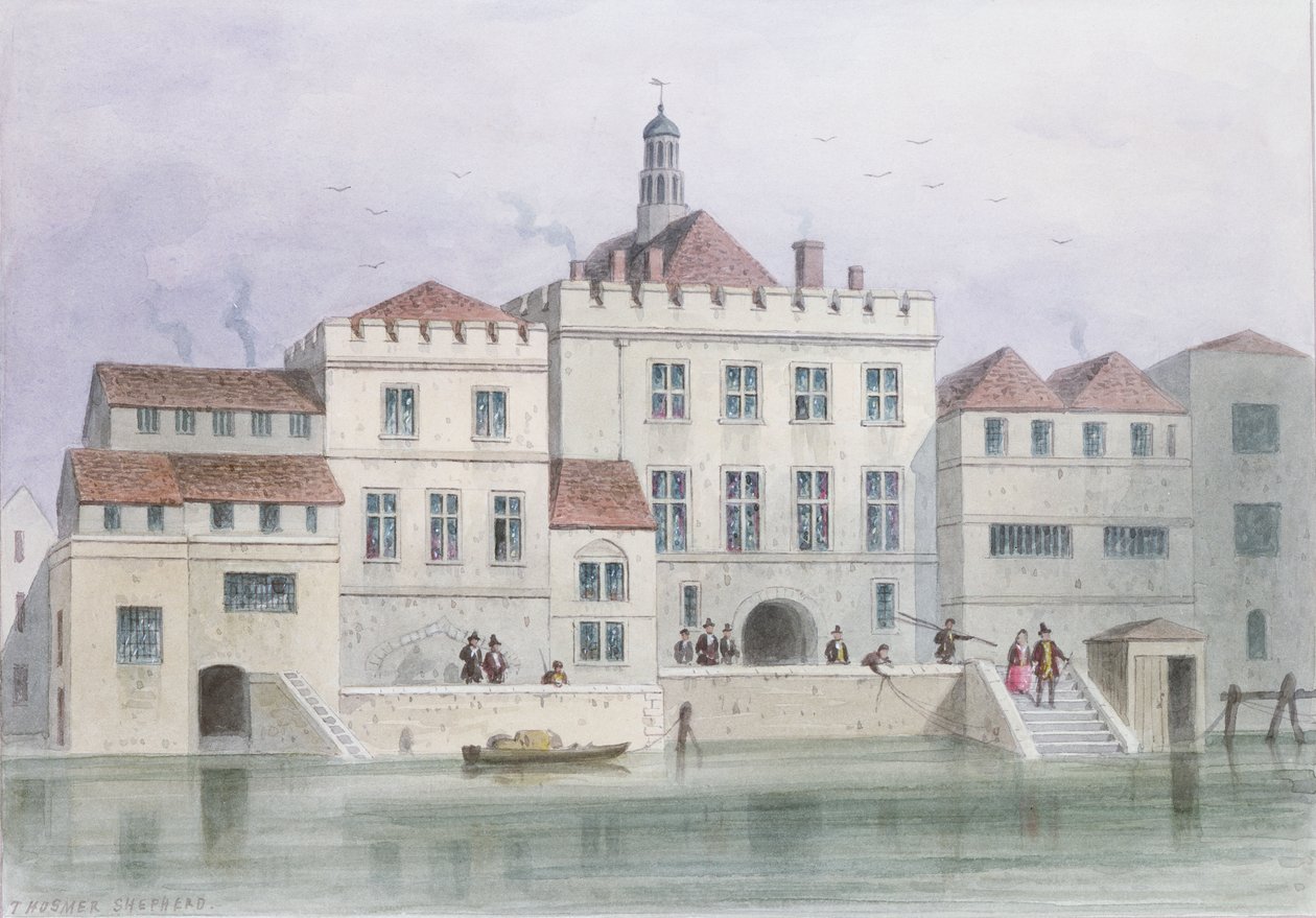 Udsigt over Old Fishmongers Hall, 1650 af Thomas Hosmer Shepherd