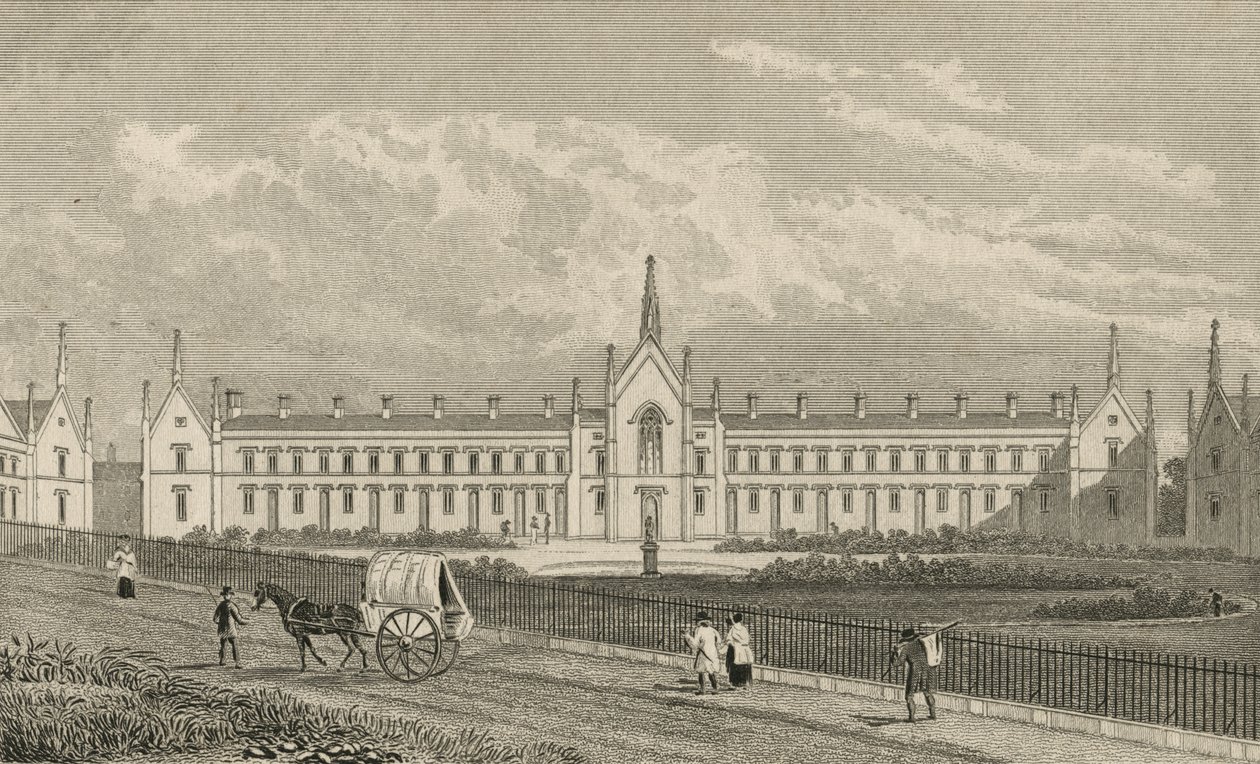 Whittingtons Almshouses Highgate, 1827 af Thomas Hosmer Shepherd