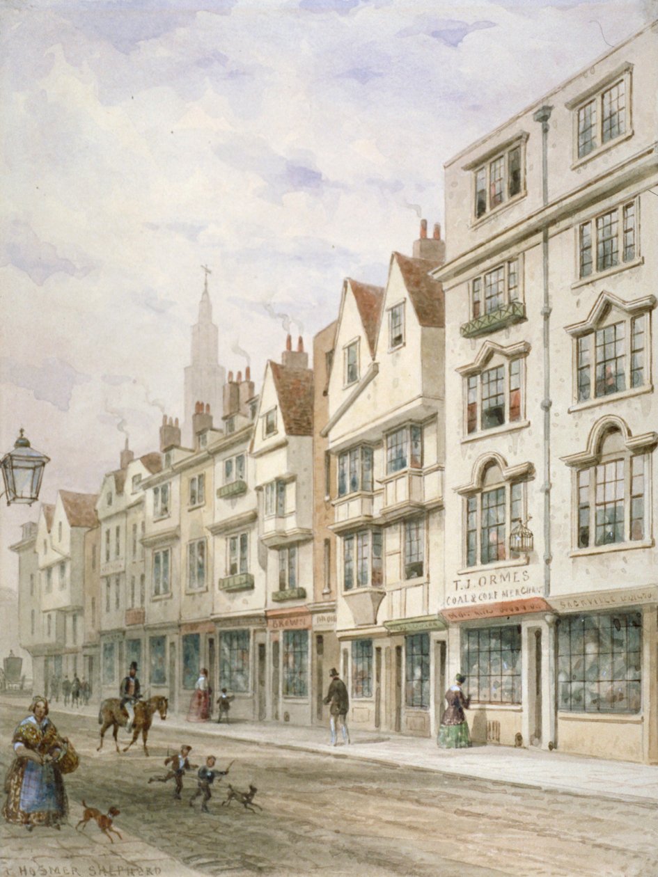 Wych Street, Westminster, London, c1850 af Thomas Hosmer Shepherd