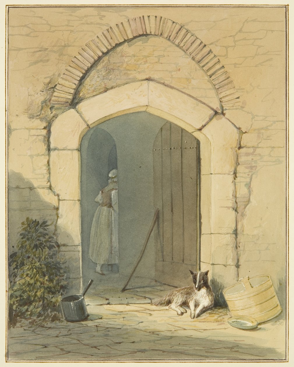 Indgang til stuehus af Thomas Leeson the Elder Rowbotham