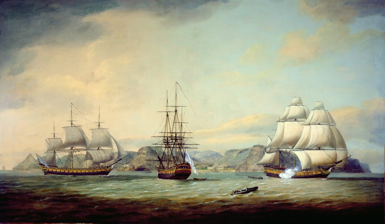 Ostindiefareren Ceres ud for St. Helena, 1788 af Thomas Luny