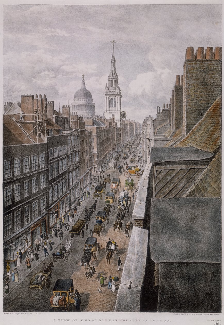 Cheapside, London, 1823 af Thomas Mann Baynes