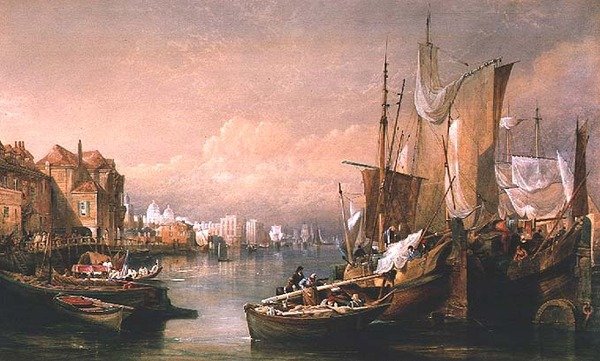 Themsen ved Greenwich af Thomas Miles Richardson