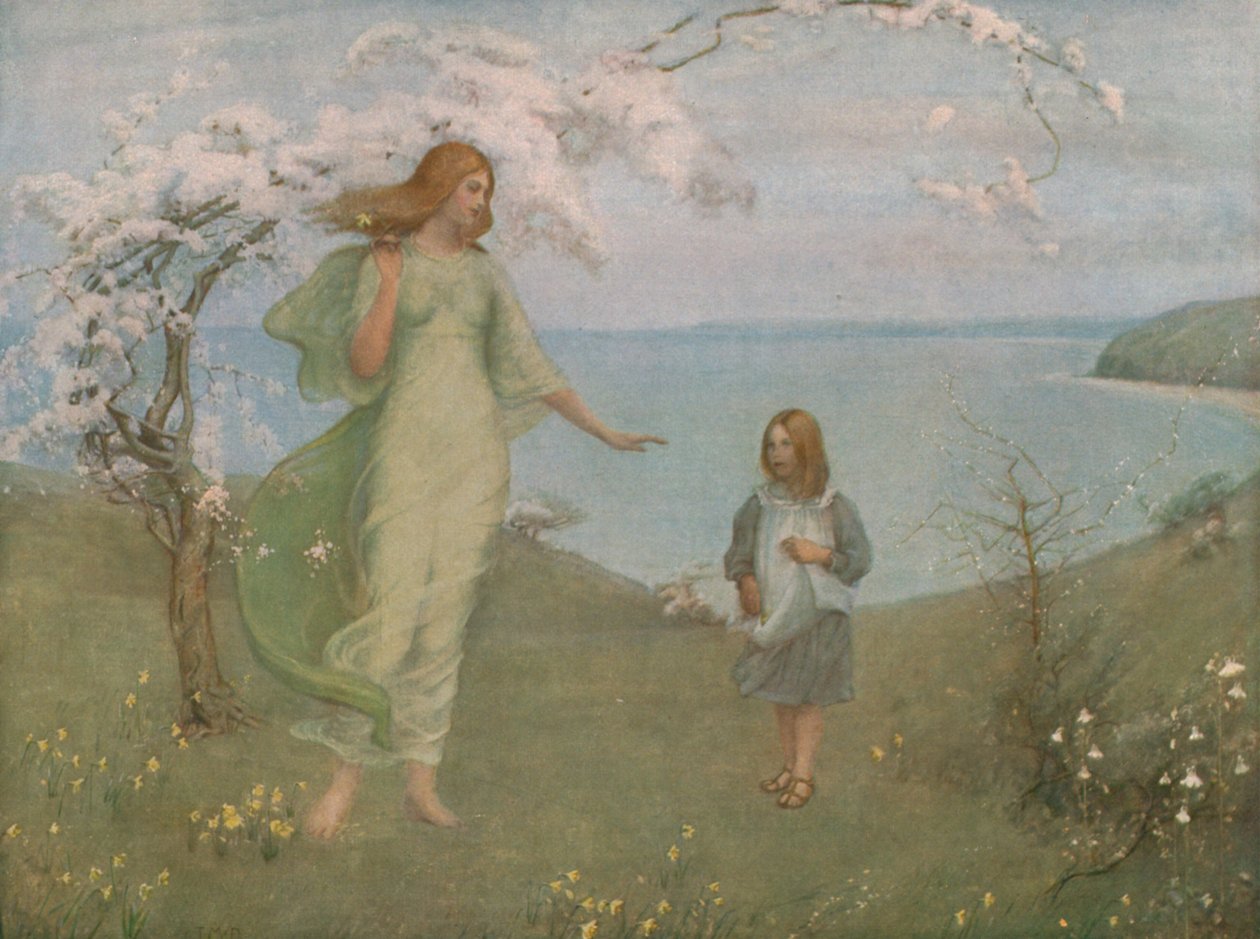 A Vision of Spring, 1901, c1930. af Thomas Millie Dow