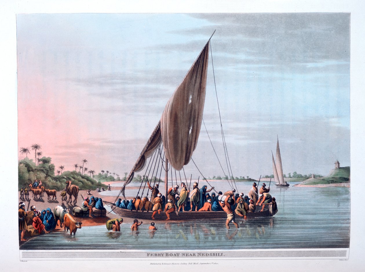 Færge i nærheden af Nedssili, 1801 af Thomas Milton