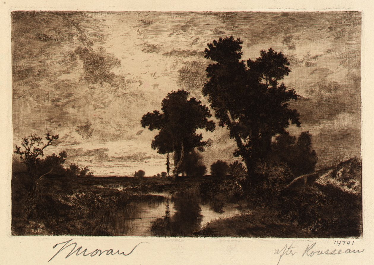 (Landskab) af Thomas Moran