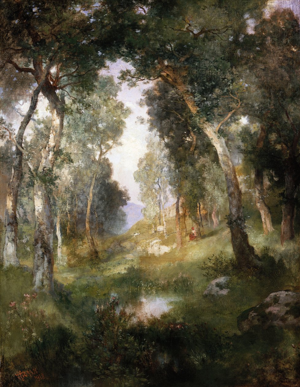 Forest Glade, Santa Barbara, 1918 af Thomas Moran