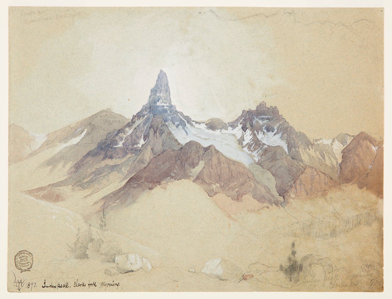 Index Peak, Clarks Fork, Wyoming af Thomas Moran