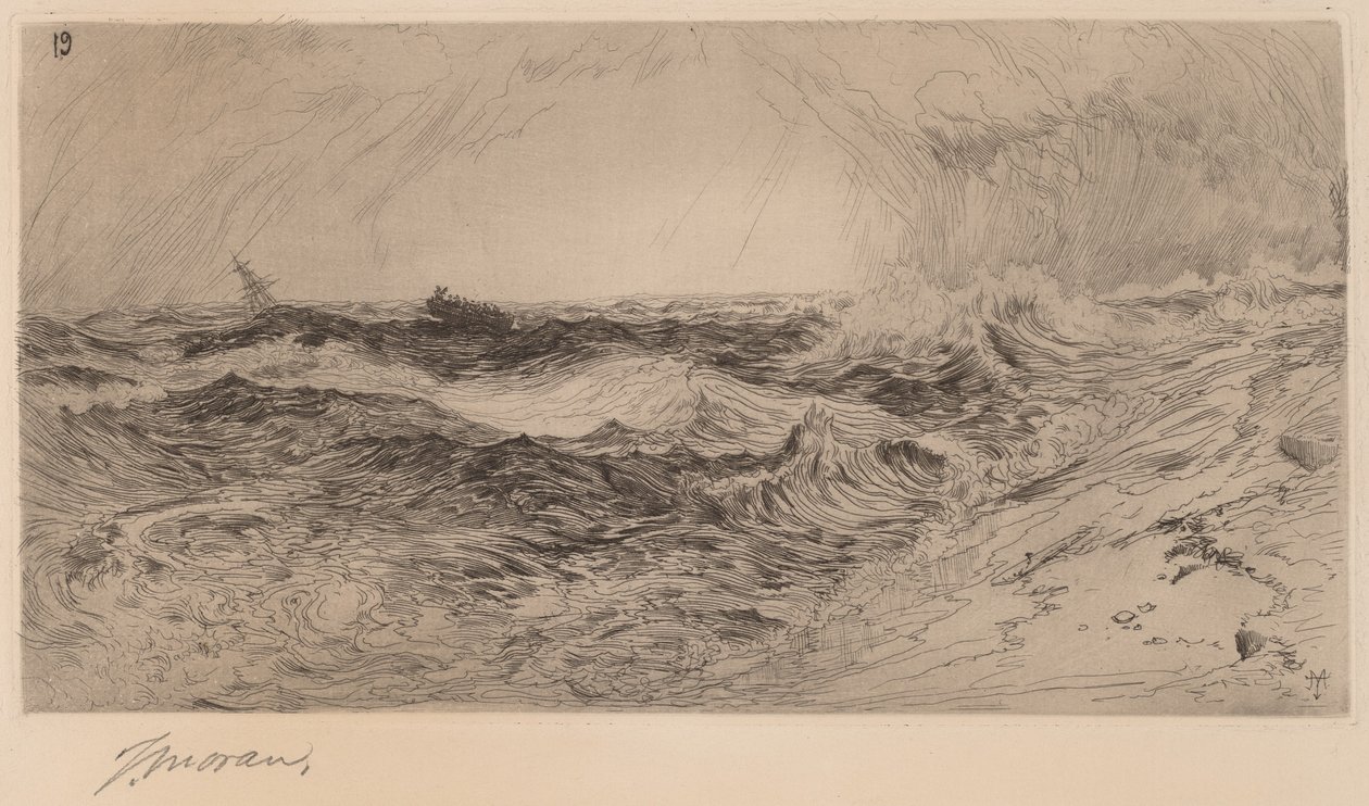 Det rungende hav af Thomas Moran