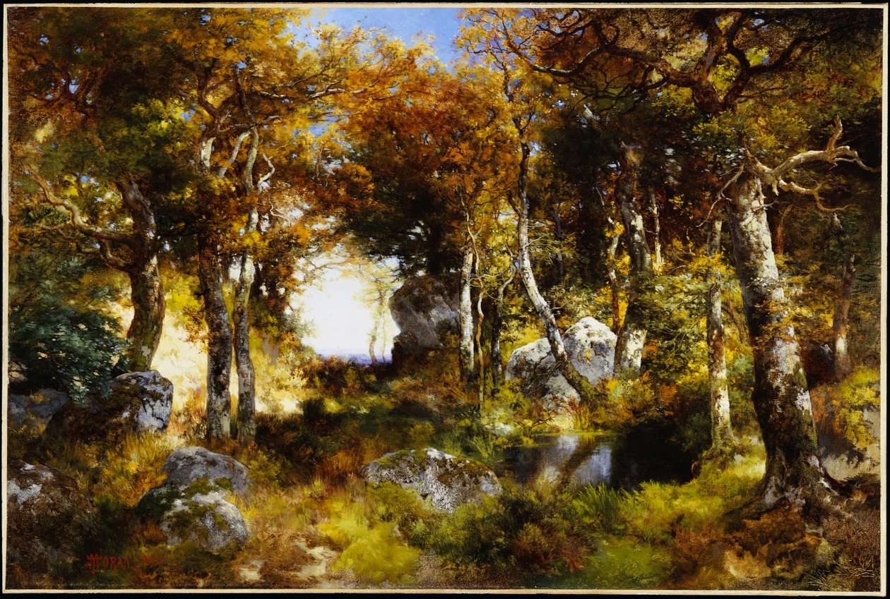 The Woodland Pool, 1909 af Thomas Moran
