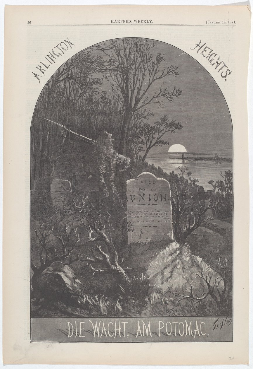 Arlington Heights. Die Wacht. Am Potomac. af Thomas Nast