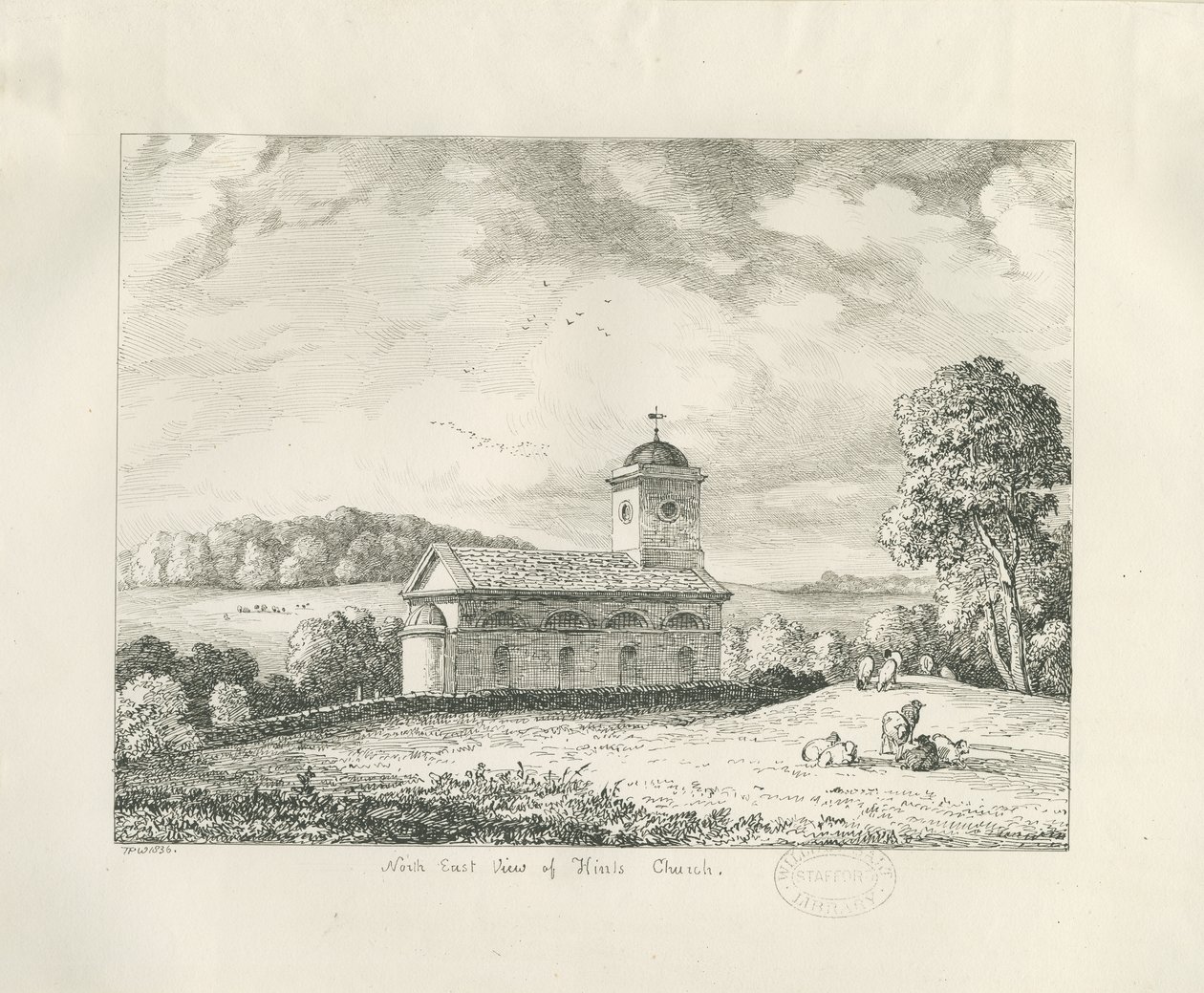 Tips Kirke: pennetegning af Thomas Peploe Wood